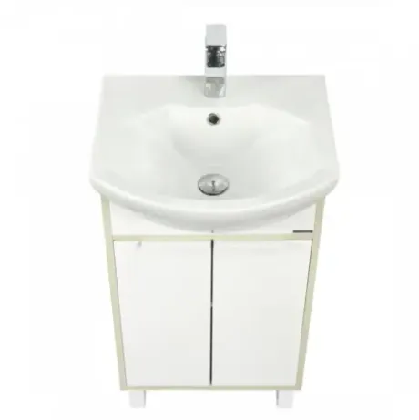 Комплект: Тумба Рико 50 белый ясень фабрик Aquaton с раковиной Смайл