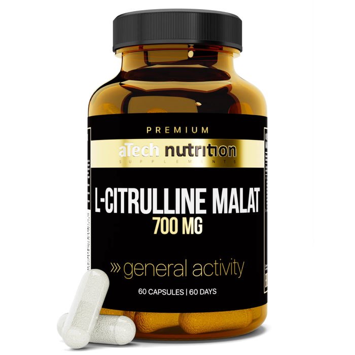 Л-цитруллин малат, L-Citrulline Malat, aTech Nutrition Premium, 60 желатиновых капсул