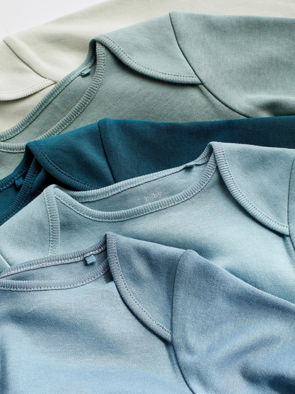 Боди с длинным рукавом для малышей Next 239-691, 5 шт., Синий, Светло-зеленый