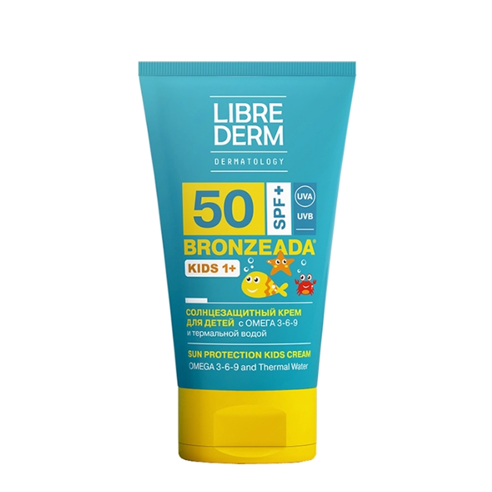 Крем солнцезащитный SPF50 с омега 3-6-9 и термальной водой для детей / BRONZEADA 150 мл