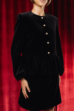 Юбка из бархата мини черная