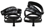 Balenciaga Leather One Strap Sandals 4cm Women"s Black