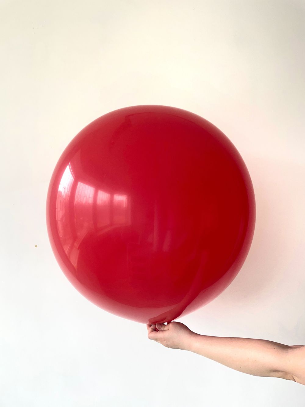 S шар гигант 24"/60 см пастель красный (БГ-90)  Изображение3