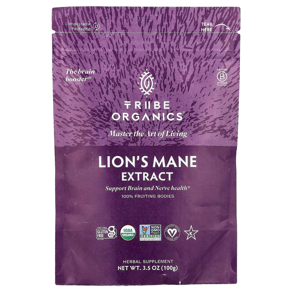 Tribe Organics, Экстракт львиной гривы, 100 г (3,5 унции)