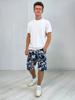 Шорты для мальчика подростковые "Буквы на белом"