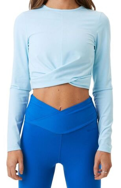 Женская теннисная футболка (dł. Рукава) Björn Borg Cross Long Sleeve - crystal blue