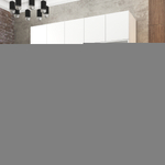 Шкаф Агератум МДФ четырехсекционный с антресолью и стеллажом в белой эмали - Белый Фасадный 0101  260*50*240