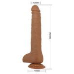 Темно-бежевый фаллоимитатор-гигант на присоске Dick - 28 см. (Цвет: карамель (темно-бежевый))