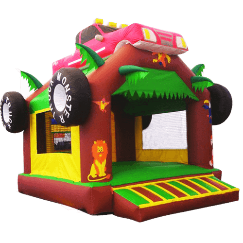 Детский надувной батут "Тачка Monster" с крышей