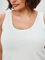 Майка базовая под пиджак удлиненная оверсайз экрю