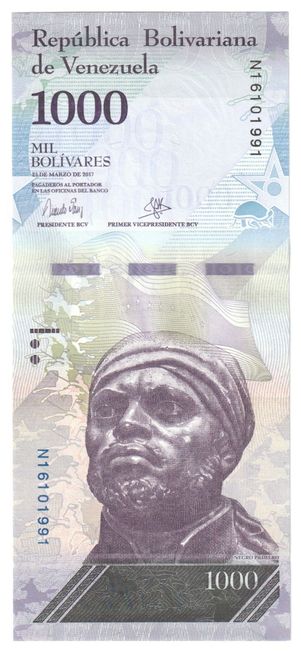 Venezuela, 1 000 Bolívares, 2017, UNC