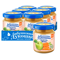 Пюре Бабушкино Лукошко Морковь яблоко с 5 месяцев 100г