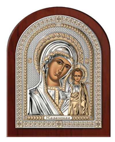 Серебряная икона Богоматери Казанской (эксклюзивная рамка)