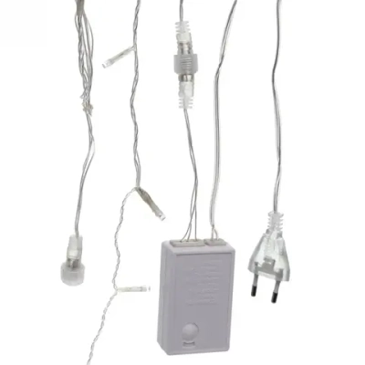 Гирлянда для улицы БАХРОМА ш5м* в40/60см 180 ламп LED, прозр. пров, 8 реж, IP-54, Желтый (возможность соединения)