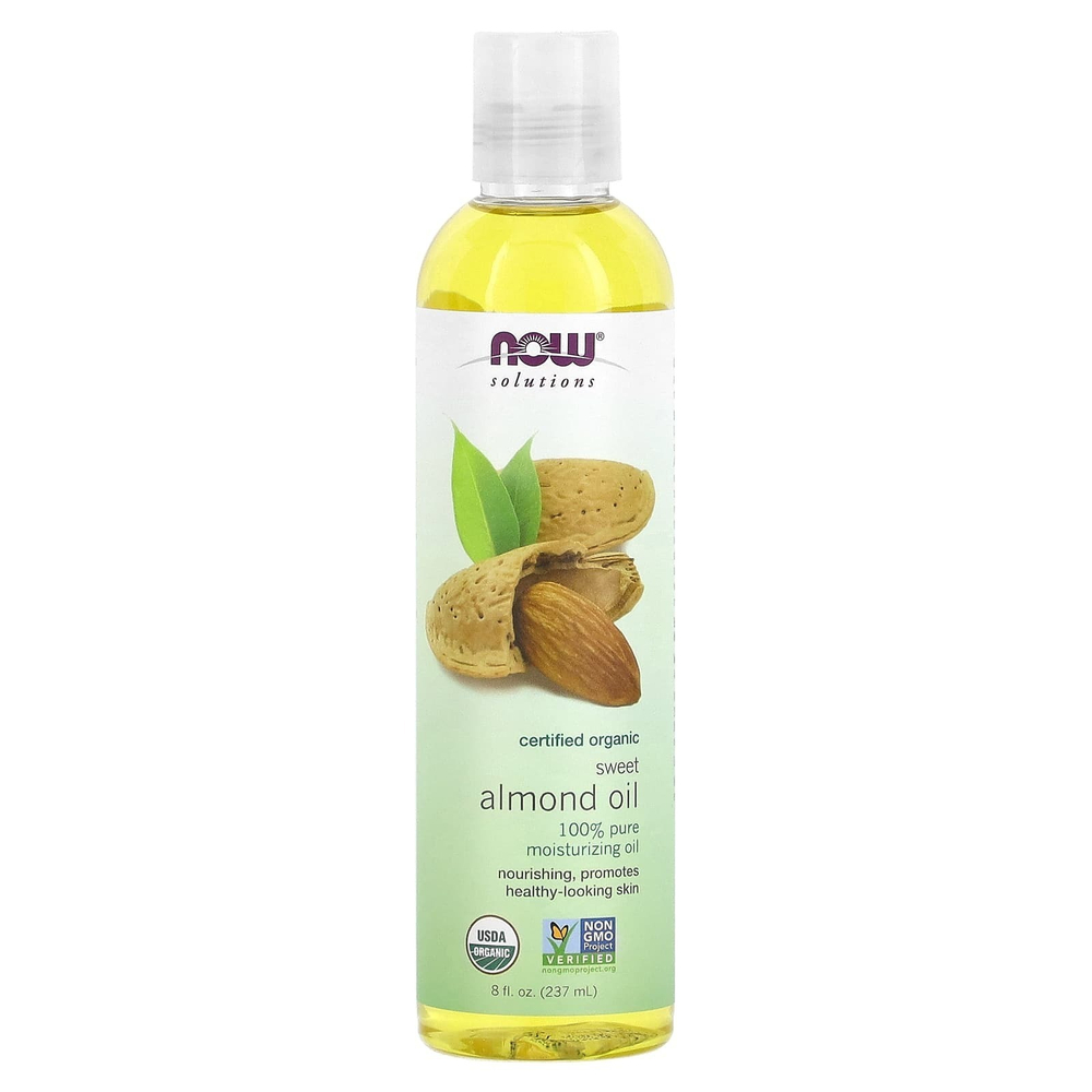 NOW Foods, Solutions, сертифицированное органическое масло сладкого миндаля, 237 мл (8 жидк. унц.)