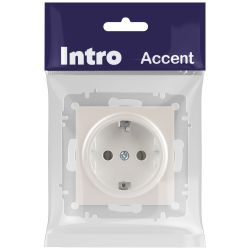 Розетка Intro Accent 6-202-06 2P+E Schuko 16А-250В IP20 СУ AL/CU перламутр | Intro