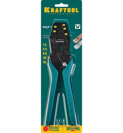 KRAFTOOL PKF-16, 1.5 - 16 мм2, для медных наконечников и гильз, усиленные пресс-клещи (45466)