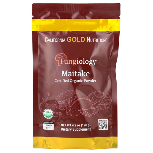 California Gold Nutrition, Fungiology®, порошок из сертифицированного органического гриба-барана, 120 г (4,2 унции)