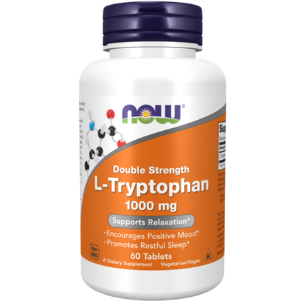 NOW Foods, L-триптофан 1000 мг, L-Tryptophan 1000 mg, 60 таблеток