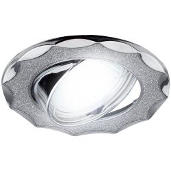 DK17 CH/SH SL Светильник ЭРА декор звезда со стеклянной крошкой MR16,12V/220V, 50W,хром/серебряны | Декоративные встраиваемые светильники