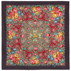Павловопосадский платок Цветочная нимфа 1831-15