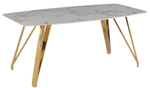 Стол обеденный Ist Casa Соар-2, 160х90х76 см, серо-золотая керамика, золото