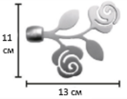 Наконечники "Роза Ост" кованых карнизов для штор d16 мм, цвет белый