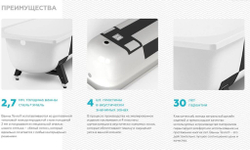 Стальная ванна ВИЗ Tevro (Тевро) 150x70, с ножками