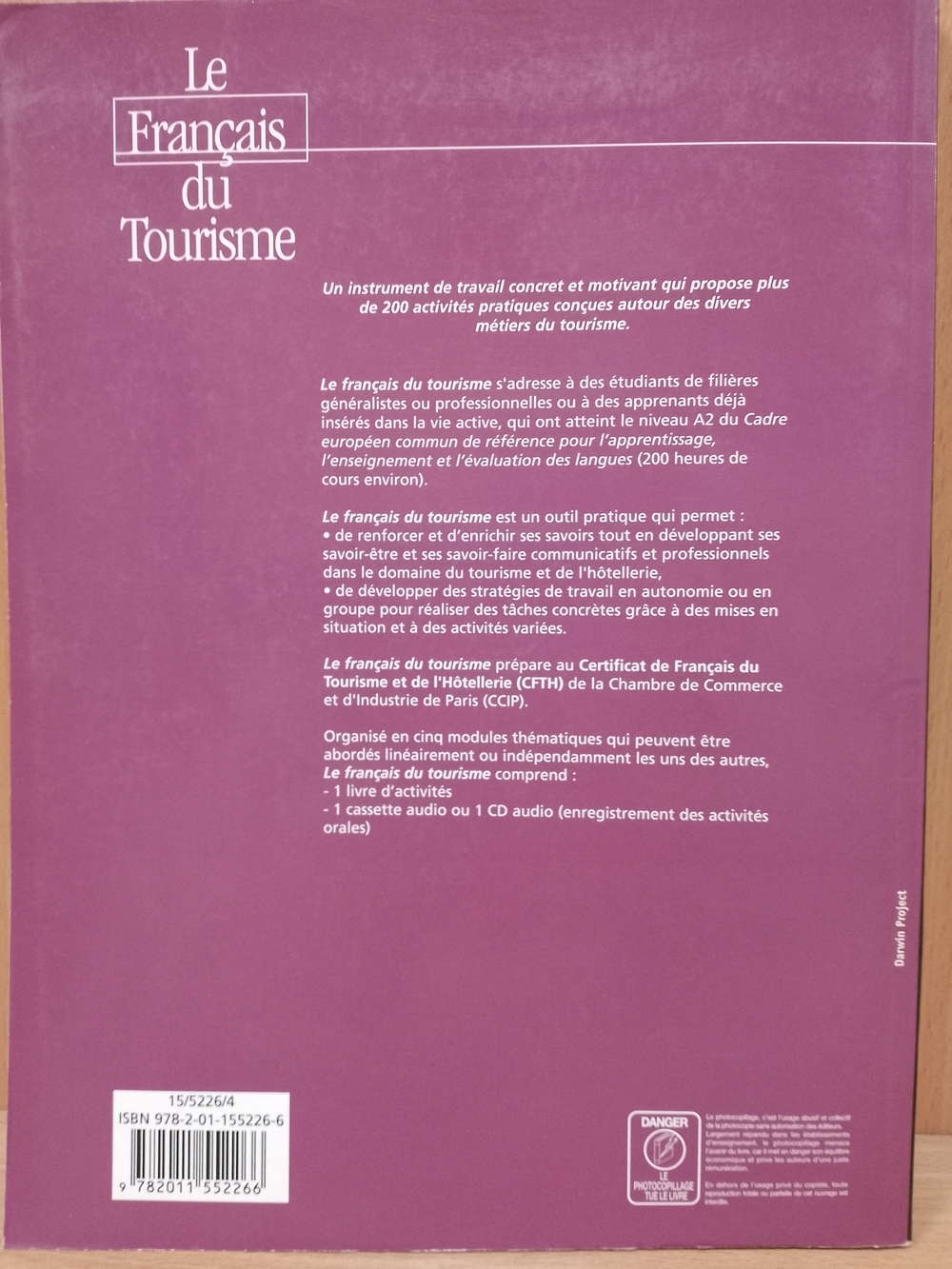 Le Francais du tourisme Livret d'activites