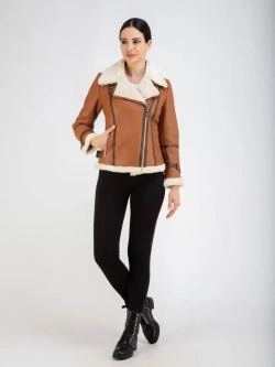 Дубленка авиатор натуральная короткая Турция