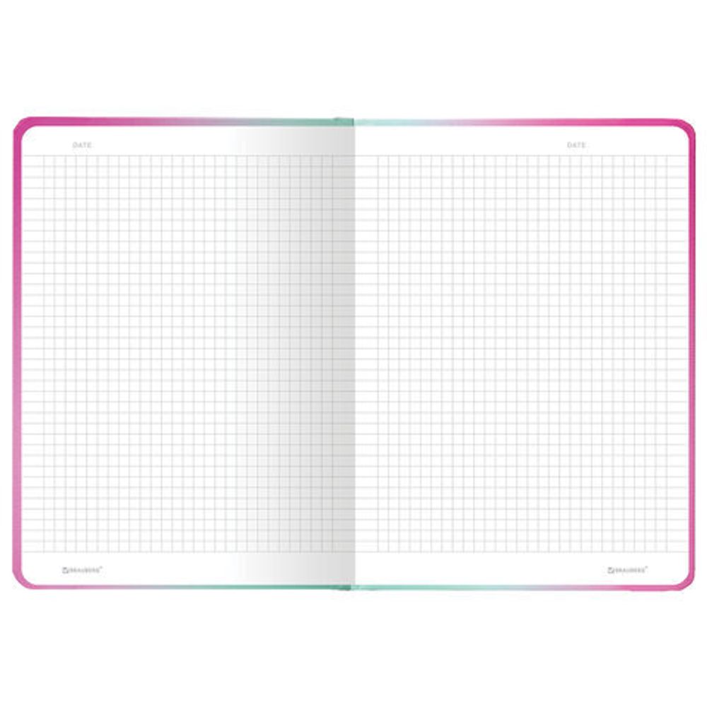 Блокнот с резинкой в клетку 96 л., А5 (145х203 мм), твердая обложка с фольгой, BRAUBERG, "Градиент", 113732