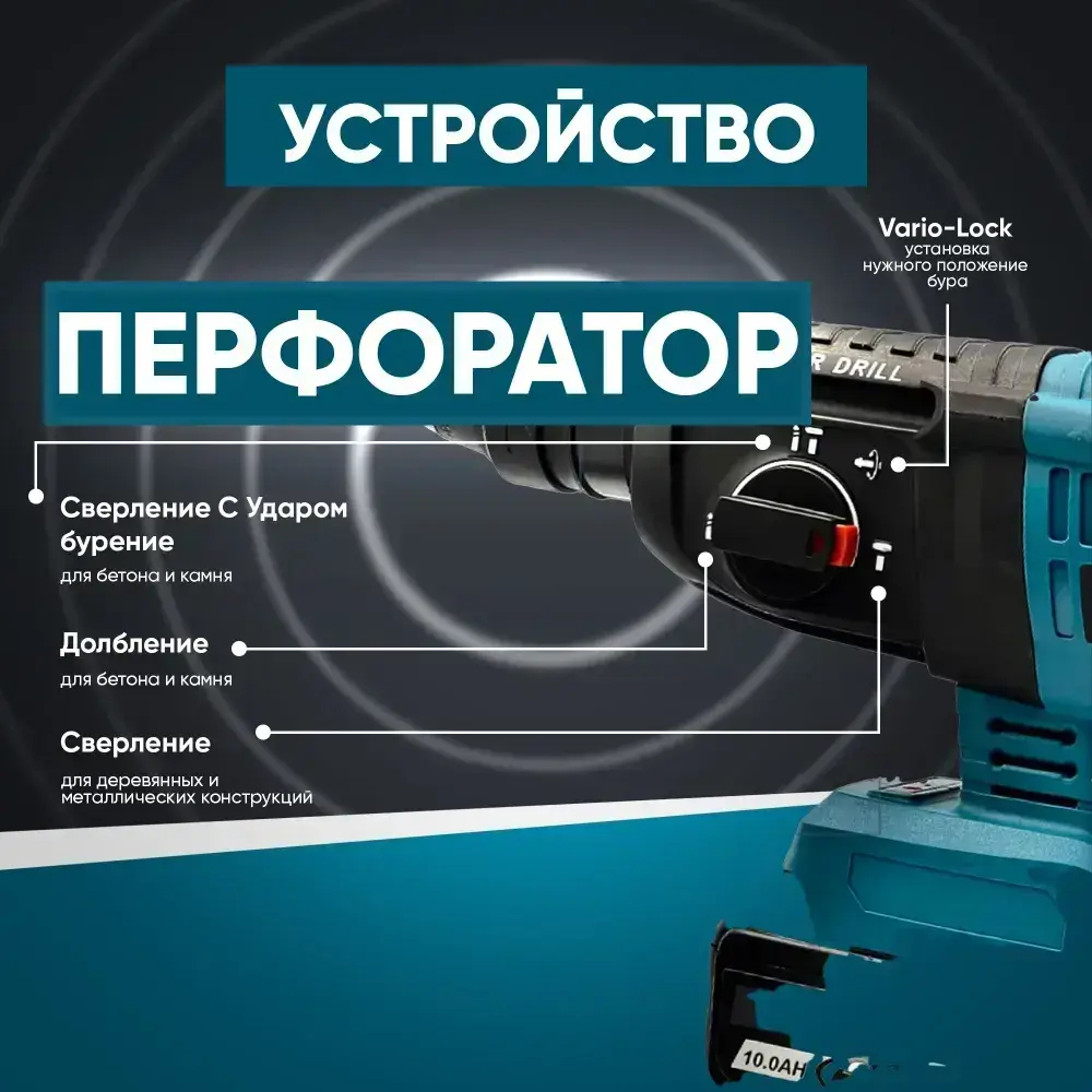 Makita Перфоратор 2200 Вт, 2 акк.