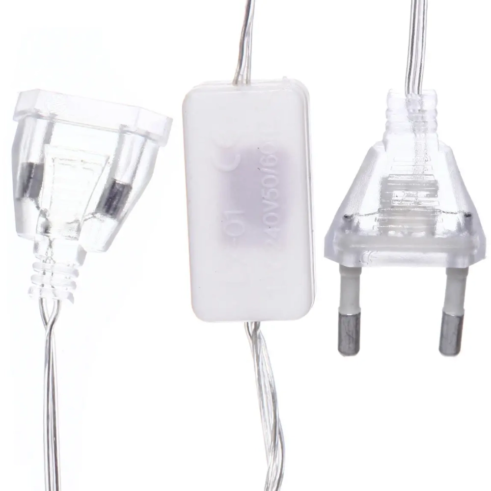 Гирлянда для дома 4м 28 ламп LED с насадками ЗОЛОТАЯ ЗВЕЗДА, прозрач.пров., авторежим.,IP-20 RG/RB (возможность соединения)