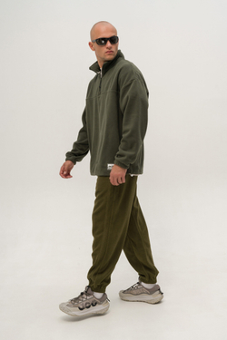 Толстовка KUL'TURA "HALF ZIP FLEECE" Хаки