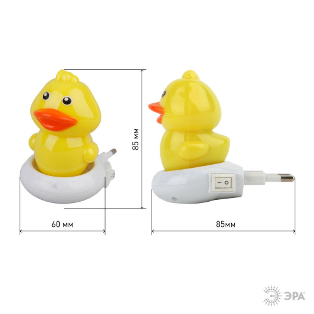 Ночник - светильник светодиодный ЭРА NN-609-SW-Y в розетку с выключателем желтый | Ночники