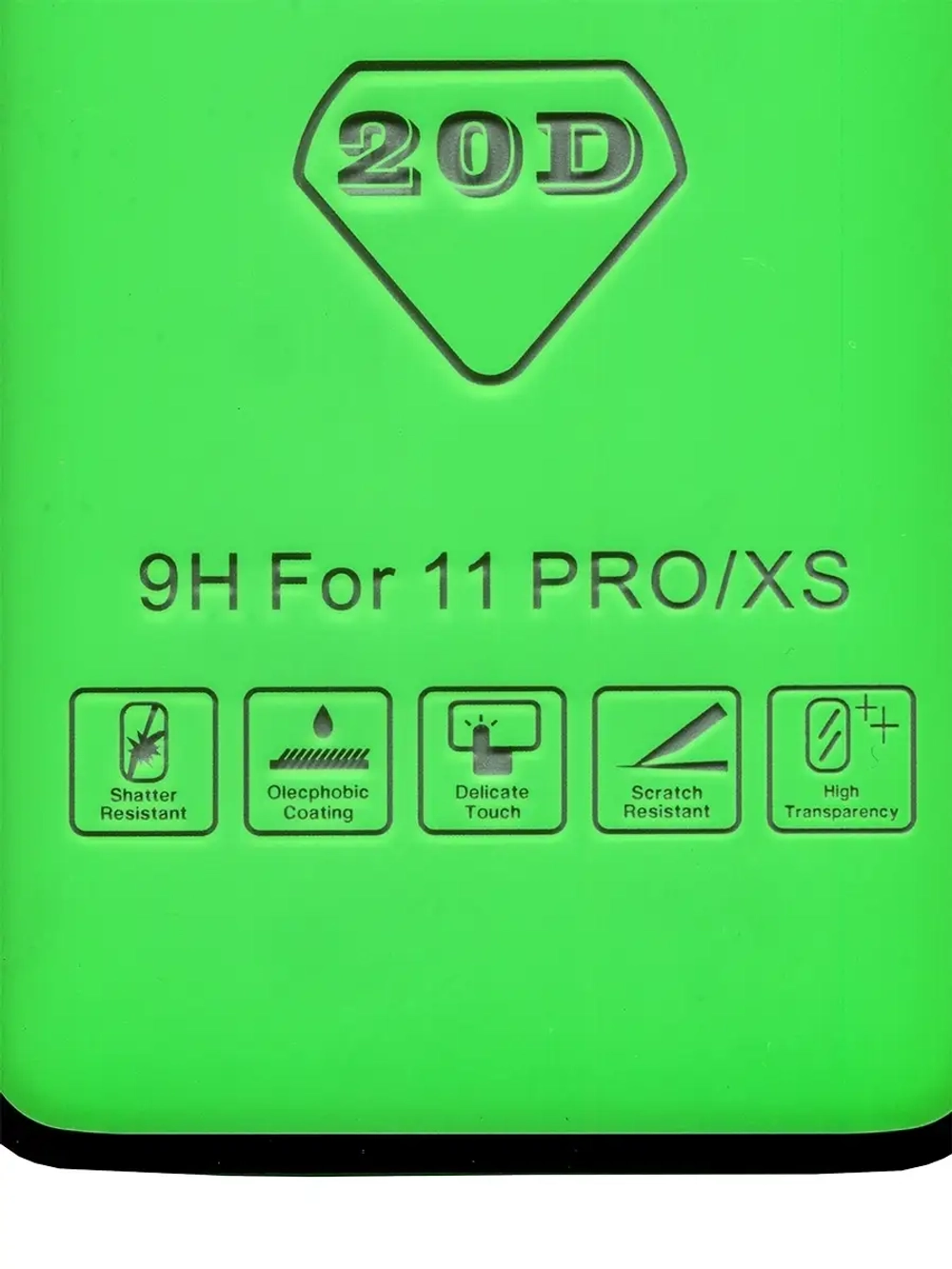Защитное стекло для Apple iPhone 11 Pro/ iPhone X/ iPhone XS/ 20D Premium /полный клей, черная рамка
