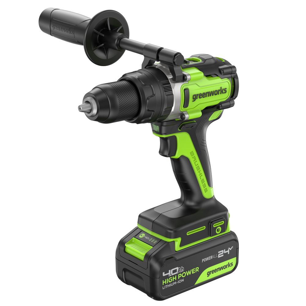 Дрель-шуруповерт ударная акк. Greenworks GD24DD140, 24V,б/щет,70/140Нм,Anti-kickback,1x4Ач,ЗУ,кор (3707607CUB)