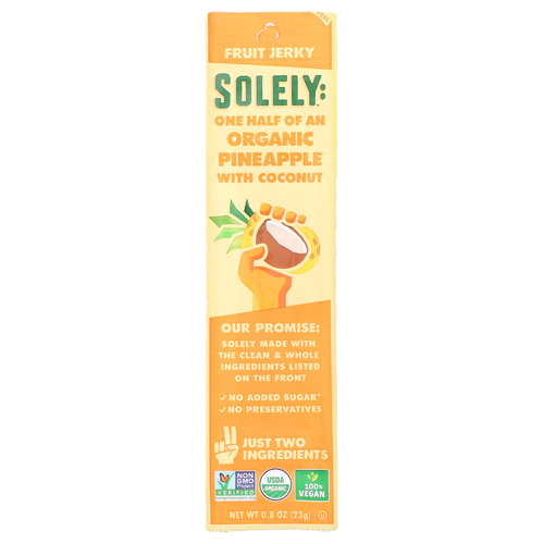 Solely, Fruit Jerky, органический ананас с кокосом, 23 г (0,8 унции)