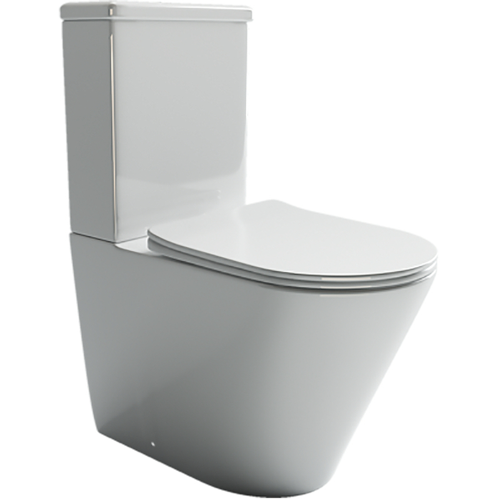 Унитаз-компакт безободковый Ceramica Nova Highlight CN1802-B с крышкой-сиденьем микролифт, белый глянец
