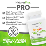 NaturesPlus, Pro Longvida®, оптимизированный куркумин, 500 мг, 60 капсул