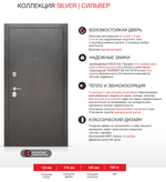 Дверь Входная Лабиринт Silver 22 Графит софт металлическая