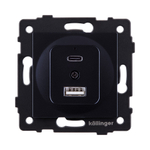 Розетка USB A+C 20W, черный Kollinger REA-037BK для Aspekt, Eleganz, Reflex