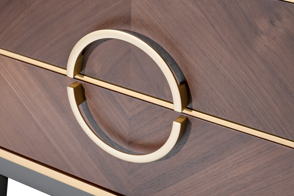 Тумба прикроватная Garda Decor шпон 2 ящика 60*60*40 см