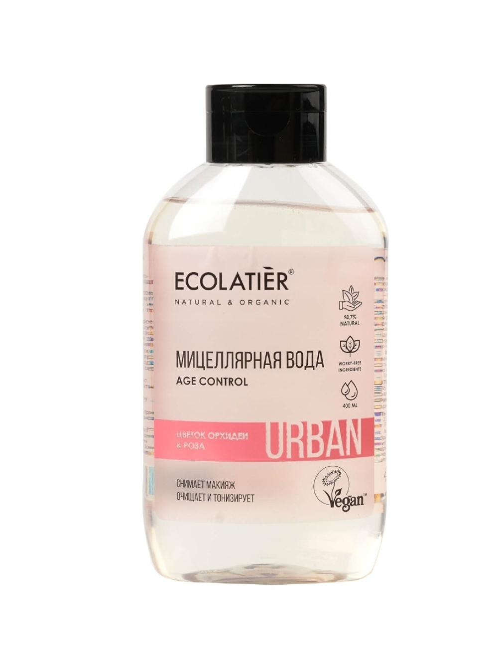Ecolatier Urban Мицеллярная вода для снятия макияжа Цветок орхидеи & Роза, 400 мл