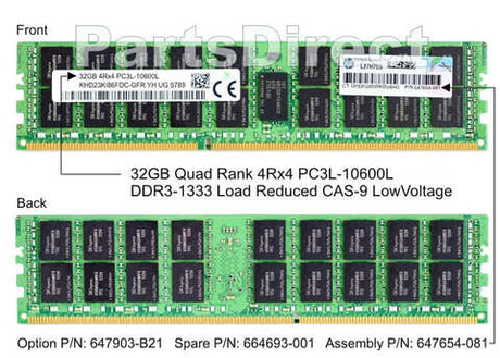 Модуль памяти HPE 664693-001 HP 32-GB (1x32GB) SDRAM DIMM