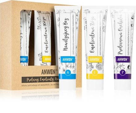 Anwen Proteins . Emollients . Humectants - кондиционер для повседневного использования 3 x 100 мл Высокая пористость (удобная упаковка) /   / GTIN 5907222404195