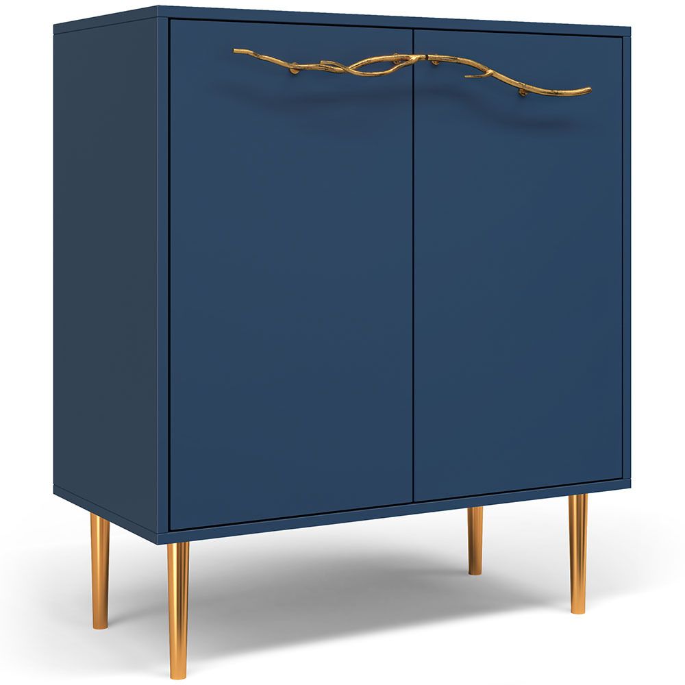 Комод Арт Колор matte Стайл Голд с 2 полками Королевский синий матовый