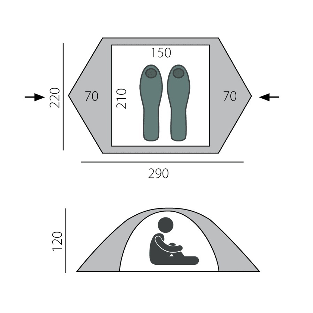 Палатка BTrace Point 2+ (Зеленый/Бежевый)