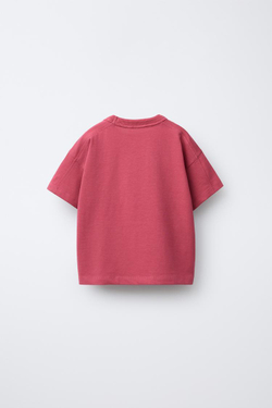ZARA БАЗОВАЯ ФУТБОЛКА HEAVY WEIGHT, ФУКСИЯ