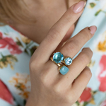 Кольцо Qudo FIRENZE 19 (G) Air Blue Opal 107001/40-4701 19 размер 19